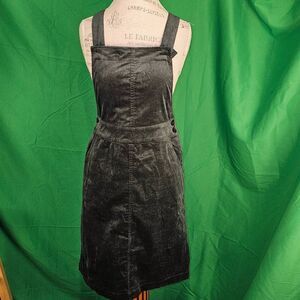 NWT WoolOvers Womens Woodland Green Corduroy Pinafore Knee Length Dress 6